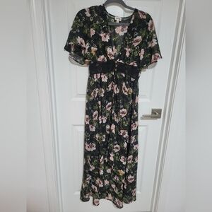 Black Floral Button Up Shirt